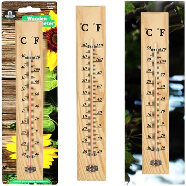 Thermomètre intérieur extérieur en bois