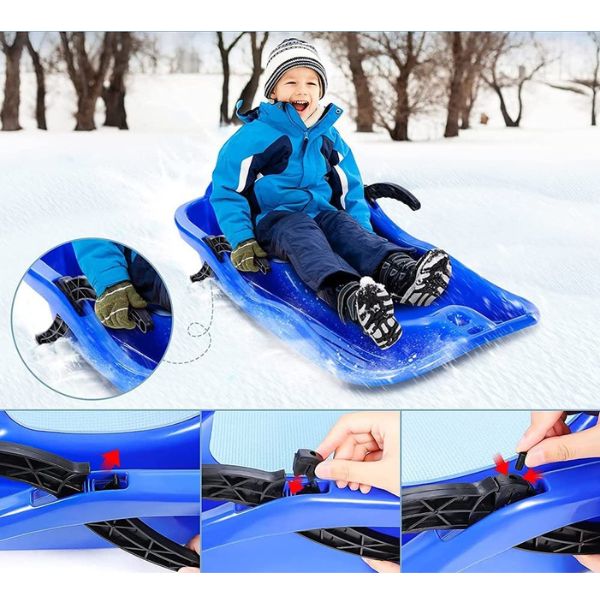 Traîneau à neige double pour enfants - COLAXI - Bleu - 86 cm x 40 cm x 15  cm - Utilisation extérieure - Cdiscount Jeux - Jouets