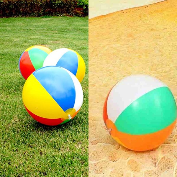 Ballon de Plage Gonflable Multicolore 33cm Jeux Piscine Sport