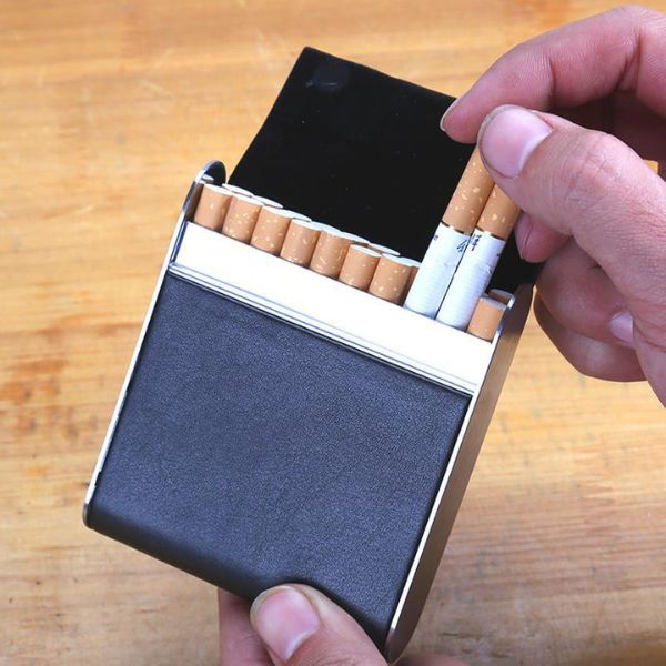 2pcs Étui à Cigarettes Femme Porte Cigarettes - LAOYE Boite a Cigarettes  Etui Paquet pour Cigarette Argent et Or Rose