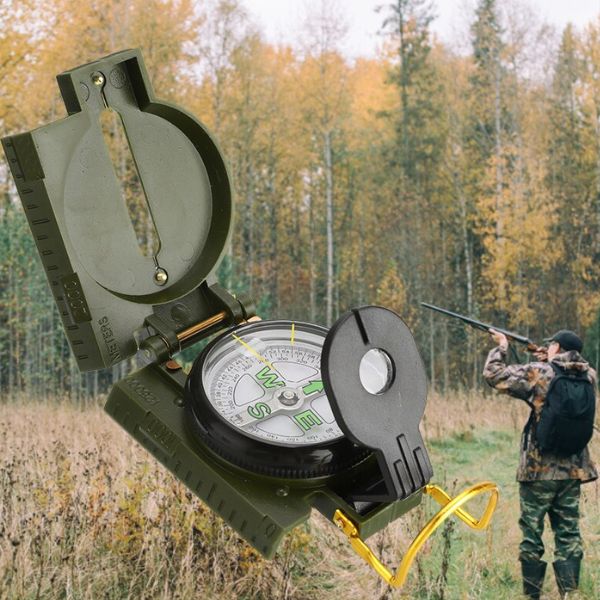 Boussole Militaire, Boussole Randonnée avec Sac de Transport, Boussole  Multifonction Professionnelle de Imperméable et étalant Navigation