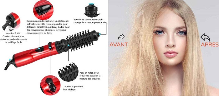 brosse soufflante rotative cheveux courts