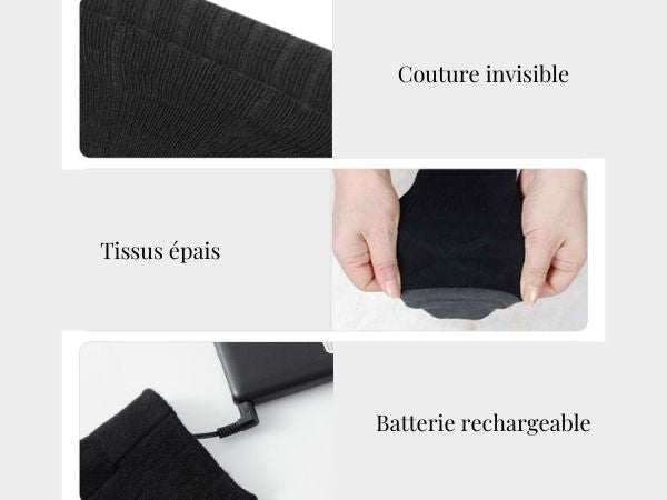 Chaussettes chauffantes électriques Batterie rechargeable