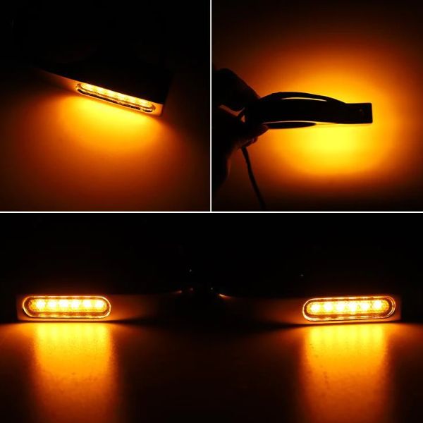moto coulant ambre LED fourche clignotant bande lumineuse barre de lampe  pour ha-rley da-vids-on clignotant