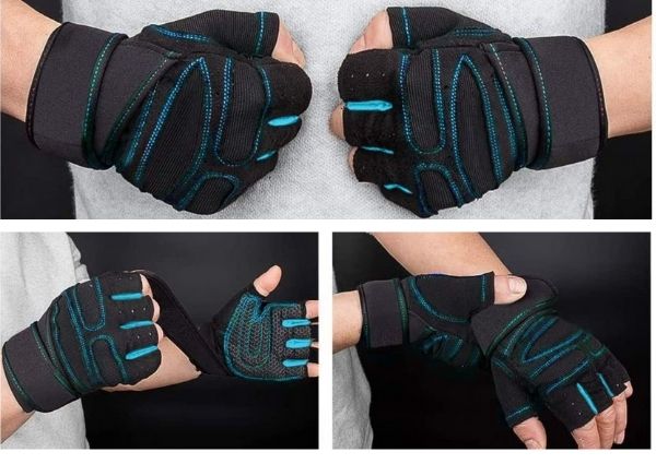 KQNM 1 Paire Musculation Homme Gant Musculation Homme Gant Musculation Gants  Musculation Hommes Gants de Musculation Homme Gants Sport Homme Gant Sport  Femme poignees tractions (Bleu) : : Sports et Loisirs