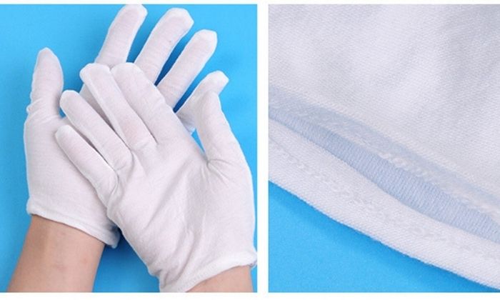 gants blanc coton