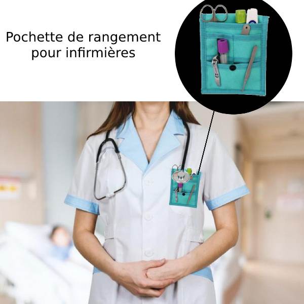 pochette d'infirmière pour poche blouse avec prénom personnalisé