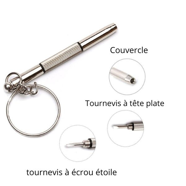 porte clé tournevis lunettes