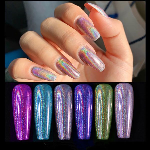 poudre holographique ongles