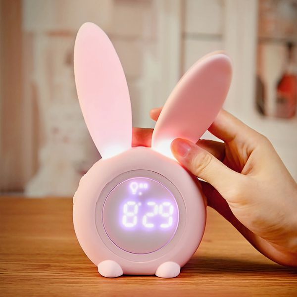 Réveil intelligent pour enfants, fonction Bluetooth, 7 couleurs  changeantes, pour chambre d'étudiant, affichage [F6E1264]