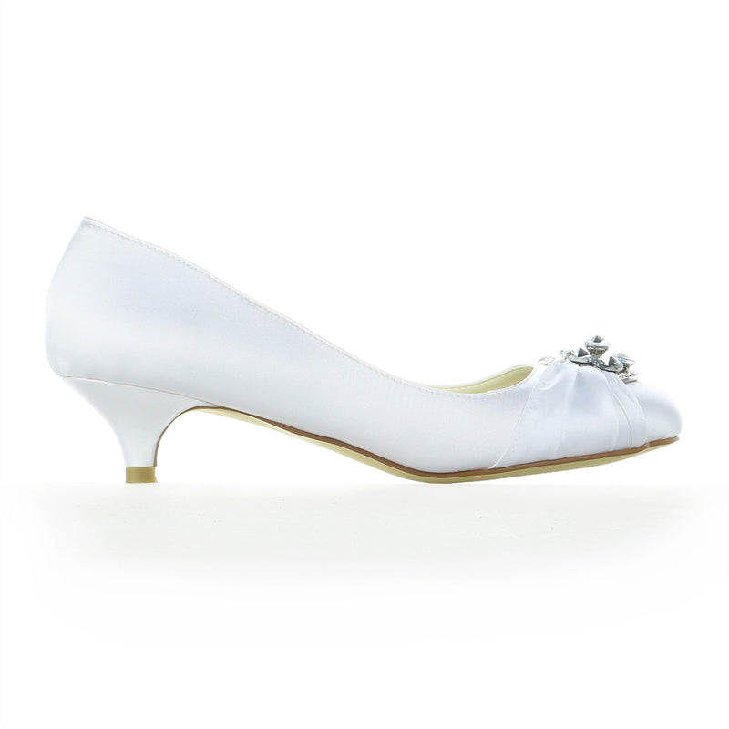 closed toe wedding shoes low heel