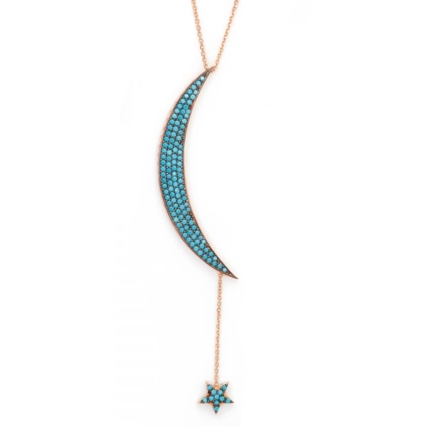 crescent moon gold pendant