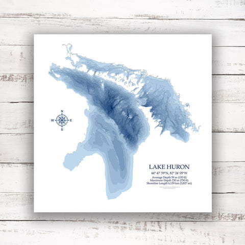 Lake Huron Great Lakes Map - 45 North Map Co.
