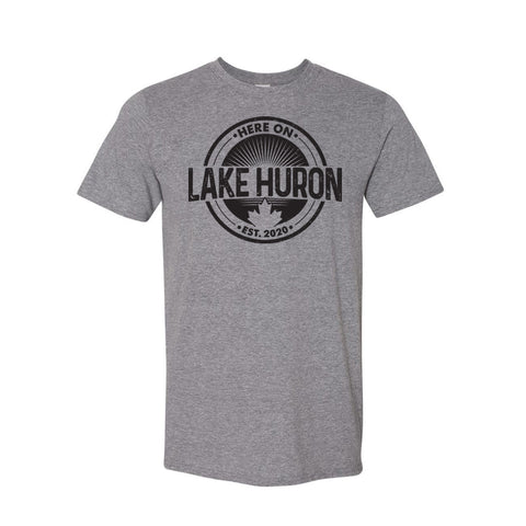 Here On Lake Huron - Driftwood Grey Unisex Tee
