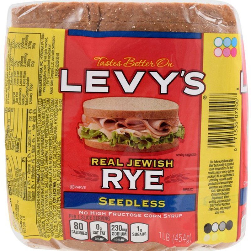 Bread RYE SEEDLESS LEVY'S – 495 EXPRESS FOODS
