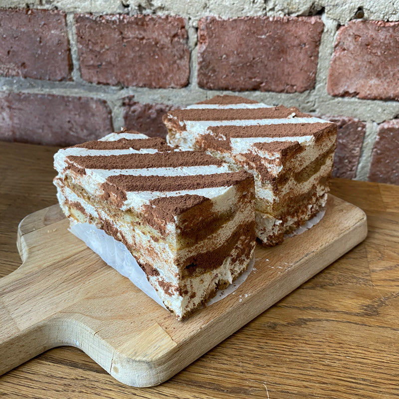 Two slices of tiramisu