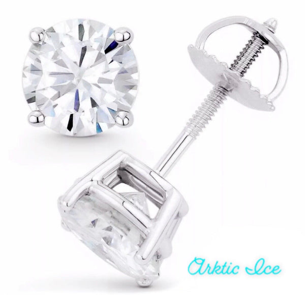 Round 4-Prong Charles & Colvard Moissanite® Stud Earrings | Arnold's  Jewelry and Gifts | Logansport, IN