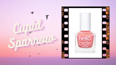 Hello Birdie pastel coral pink polish in Cupid Sparrow