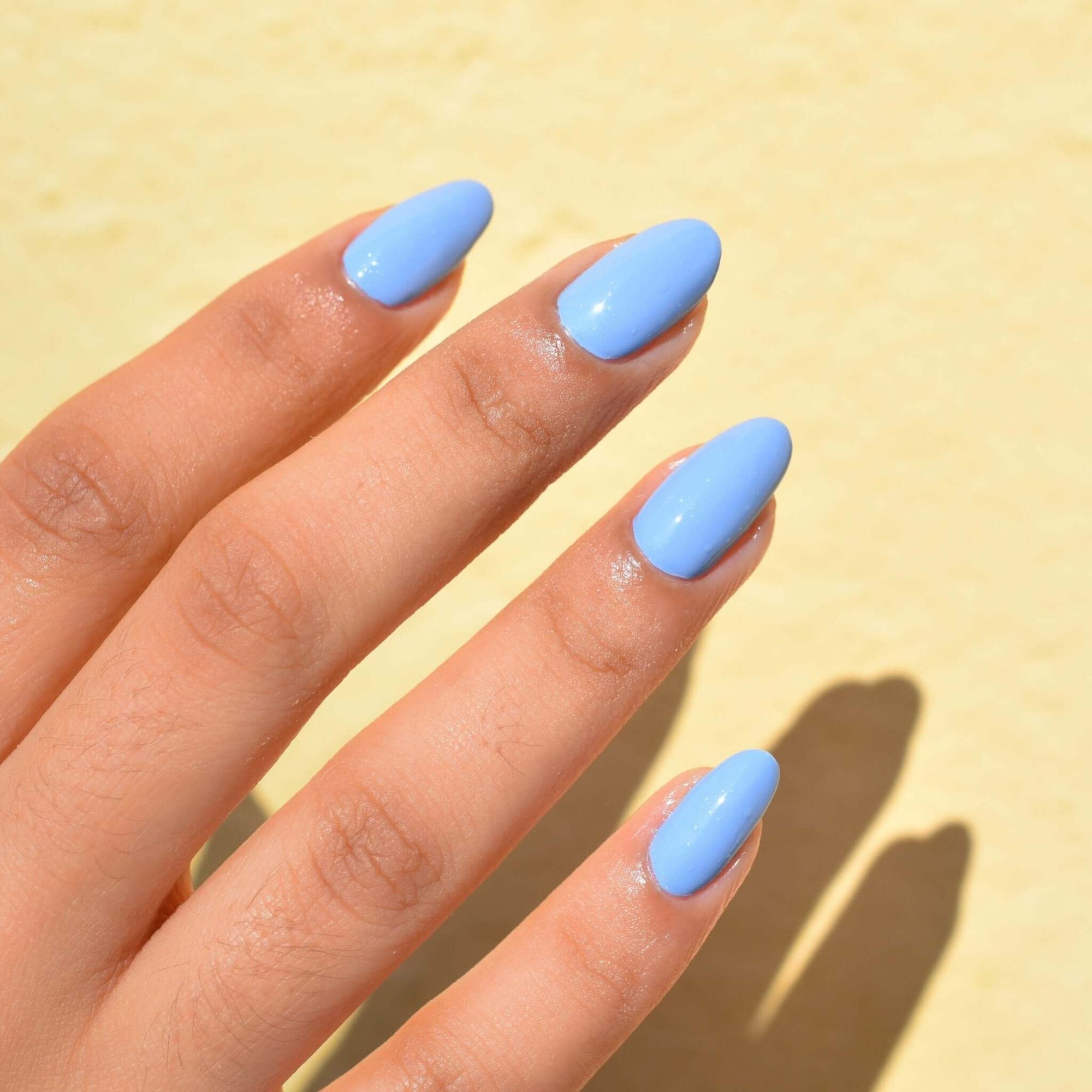 light blue medium nails