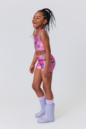 Kids Gym Shorts in Neon Candy