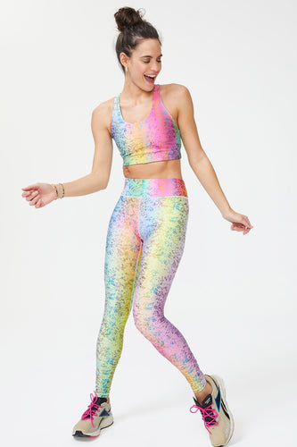 Rainbow Pride Flash Blue Leopard Print Leggings