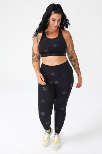 Lounge Leggings- Black w/ Cheetah Fringe