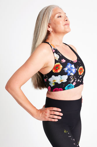 DuoKnit Sports Bra in Heart Floral