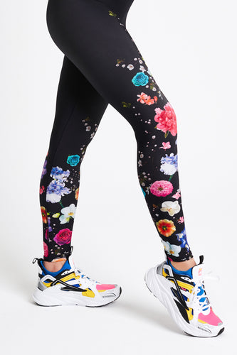 Terez Black Skull Foil Tall Band Leggings