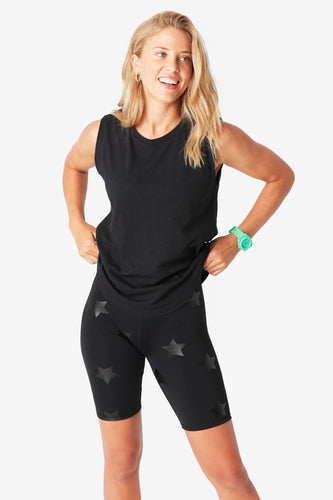 UpLift Leggings in Black Tonal Star Foil with Super-High Band