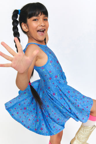 Mayoral Baby & Toddler Girls L/S Embroidered Ruffle Denim Dress |  HONEYPIEKIDS