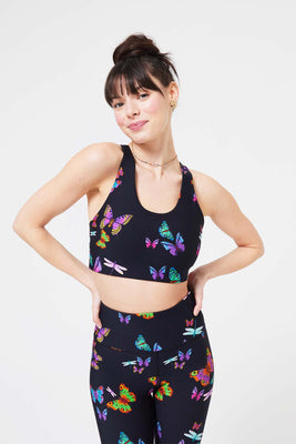 DuoKnit Sports Bra in Heart Floral –