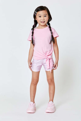 Kids Booty Shorts in Pink Neon Butterflies –