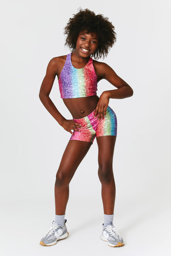 Girls Booty Shorts in Star Confetti Foil –