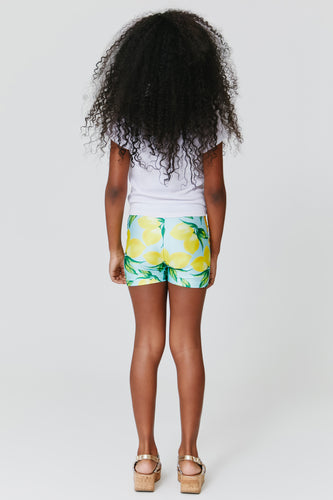 Girls Booty Shorts in Sugar Swizzle Neon Butterflies –
