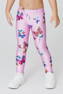 Kids Leggings in Bougainvillea