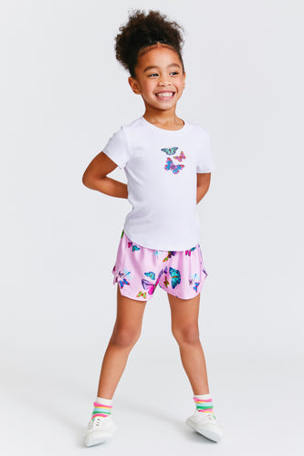 Terez Girls Retro Floral Gym Shorts