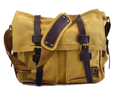 Vintage Canvas Military Shoulder Bag Messenger Bag in Khaki – PennyLuna