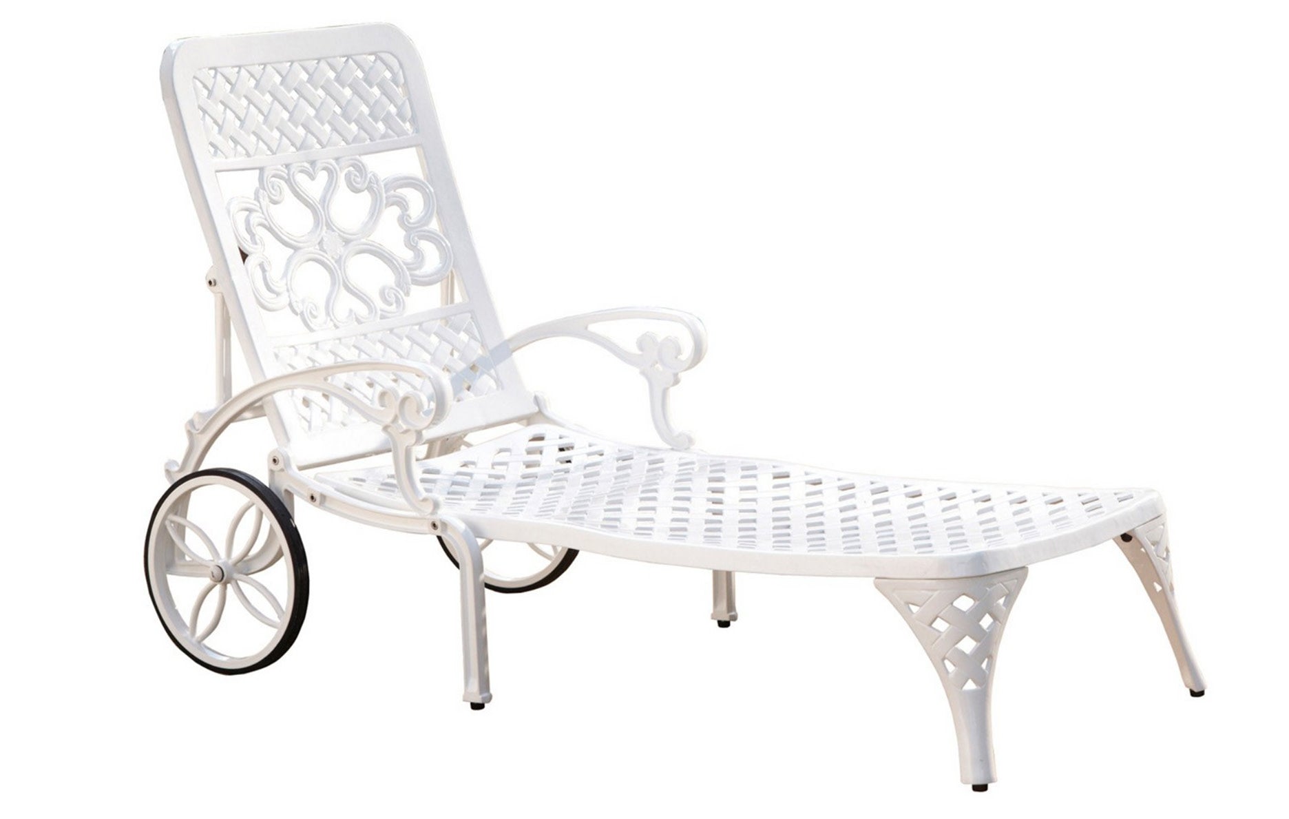 Sanibel Outdoor Chaise Lounge by Homestyles - White - Aluminum - 6652-83