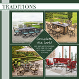 Hanover Outdoor Dining Set Hanover - Traditions 11-Piece Dining Set in Red with Four Swivel Rockers, Six Dining Chairs, and an Extra-Long Dining Table - TRADDN11PCSW4-RED