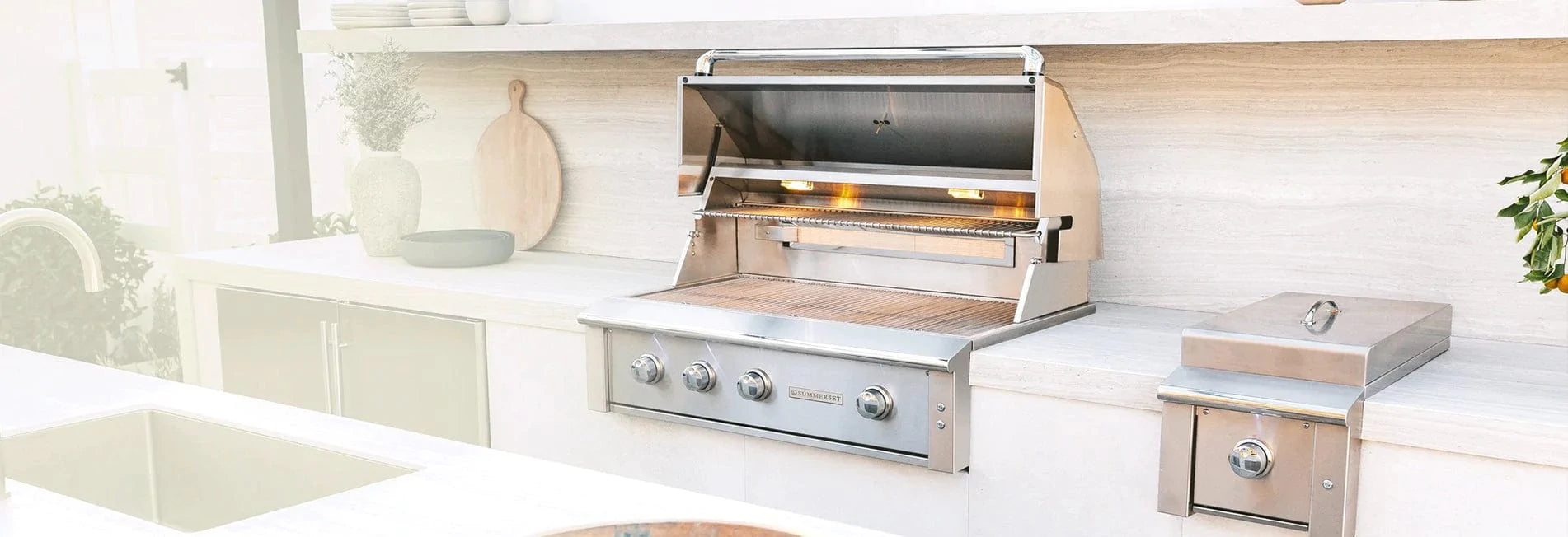 Summerset&trade; Professional Grills offers a complete line of commercial grade, stainless steel gas grills, freestanding grills, BBQ islands, Fire Pits, and a complete line of island components. 

