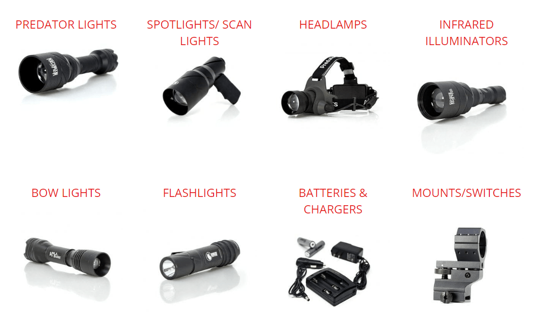 Since 2013, Predator Tactics has been devoted to designing and manufacturing the highest quality hunting lights—especially designed for coyote and hog hunting. With predator lights, flashlights, and bow lights, along with the many other products we produce, a hunter will be equipped to handle any nighttime situation.