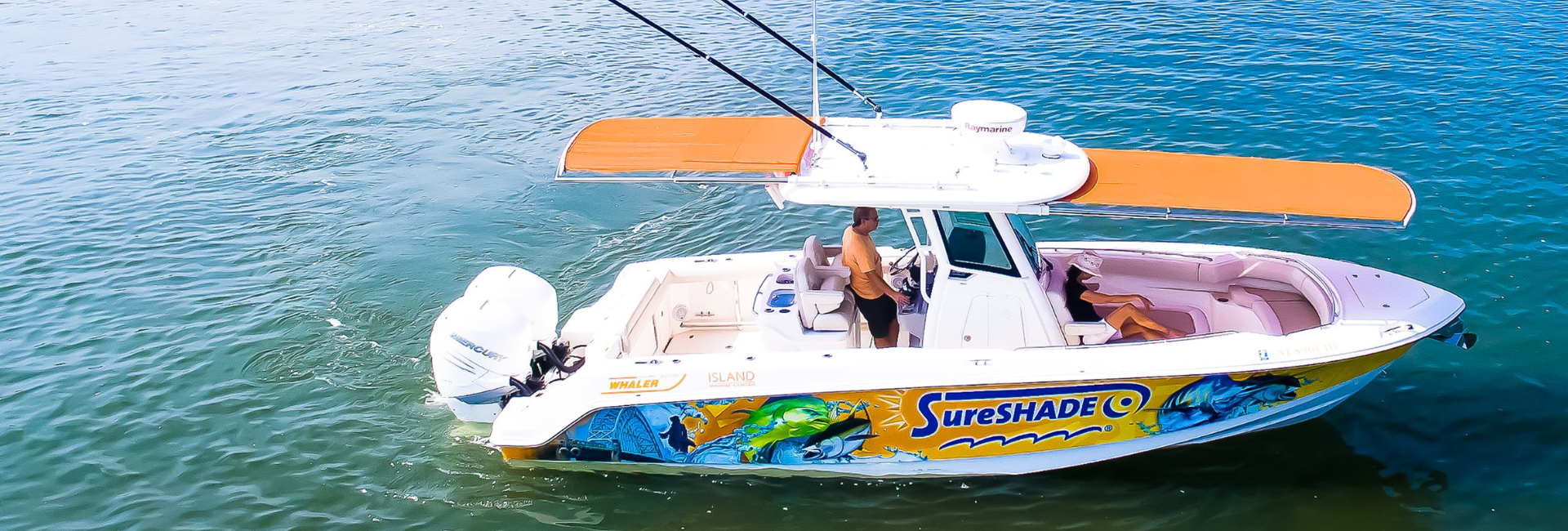 SureShade® delivers improved sun protection and on-board comfort with manual & automated telescoping boat shade systems for a permanent sunshade solution that can be installed on a hardtop, T-top, tower or arch for more shade protection in the cockpit or bow (or both) of a boat.
