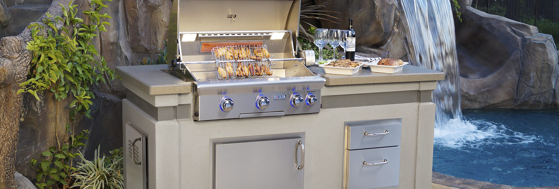 American Outdoor Grills bring elegance to your outdoor kitchen, transforming the backyard barbecue into a fine dining experience.