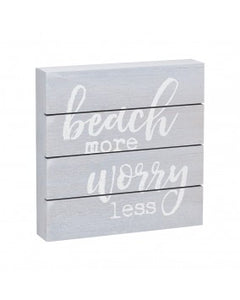 Beach More Worry Less Box Sign