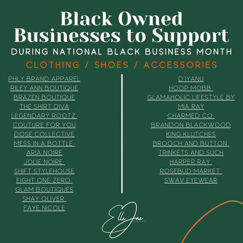 Black Owned Businesses in the clothing, shoes and accessories industries 