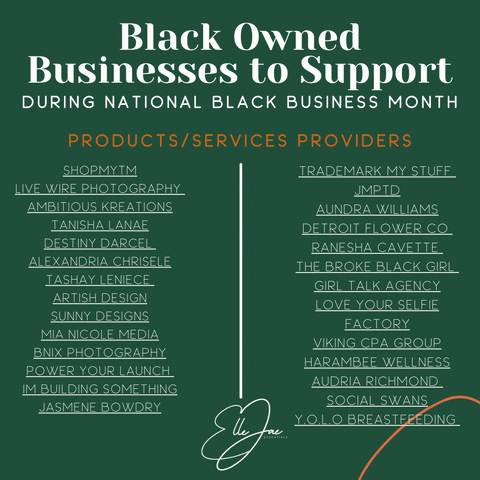 Black Owned Businesses in the product and services industries 