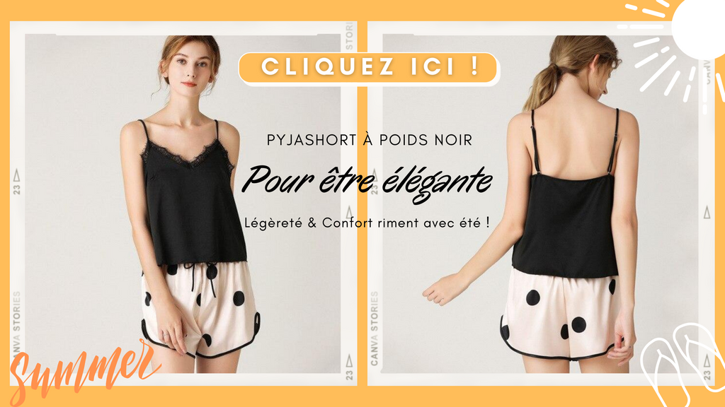 pyjashort à pois noir