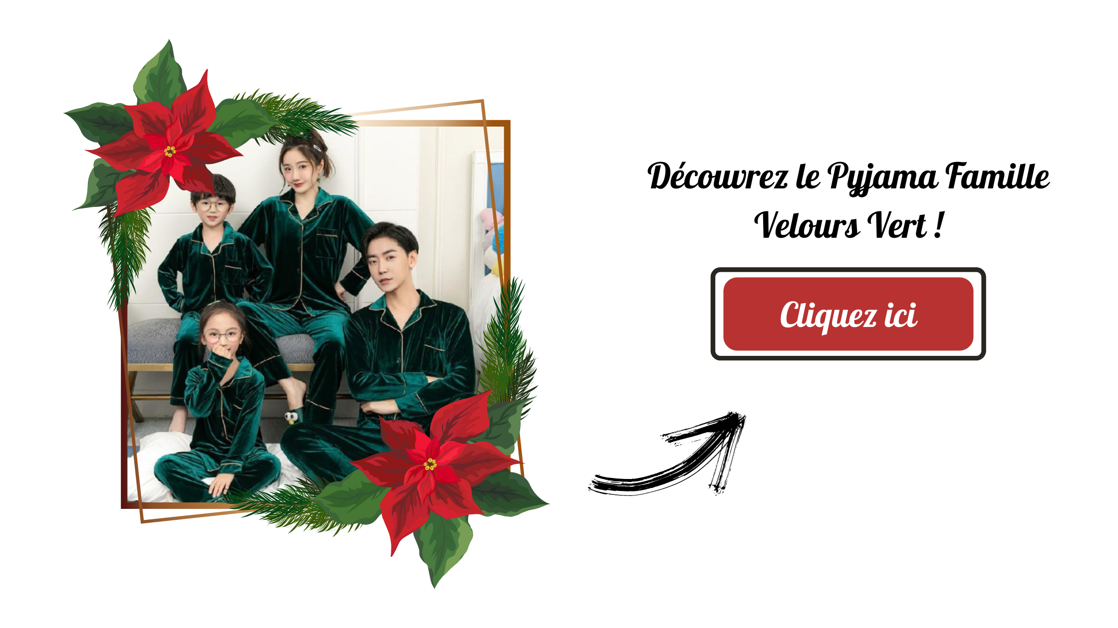 Pyjama Famille Velours Vert