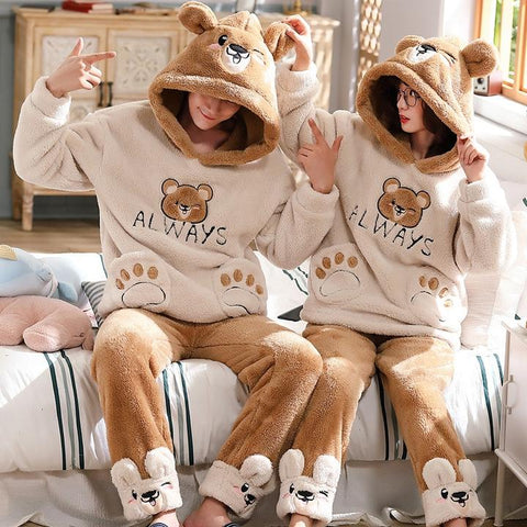 Pyjama d'hiver en flanelle pour enfants Lutins de Noël