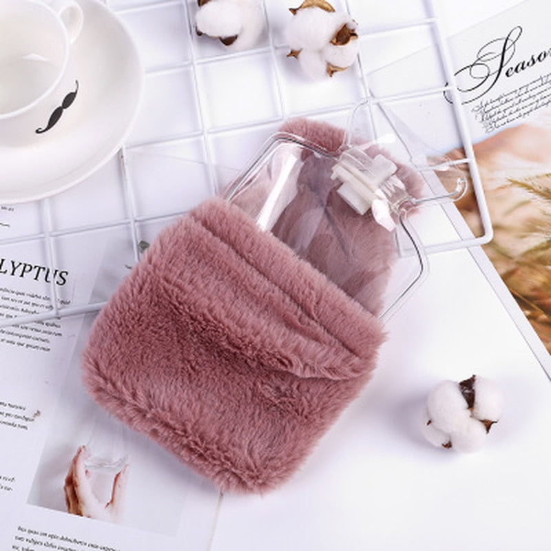 Petite mini bouillotte avec enveloppe de lapin à la peluche douce - Violet  - Acheter sur PhoneLook